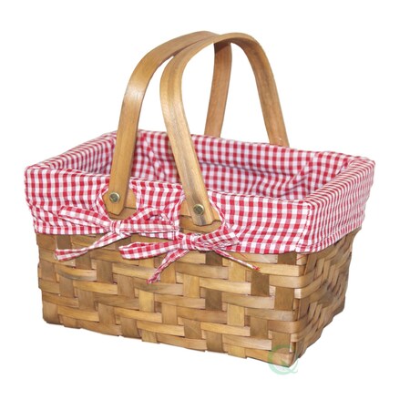 Vintiquewise Rectangular Basket Lined with Gingham Lining, Small (36) QI003085x36